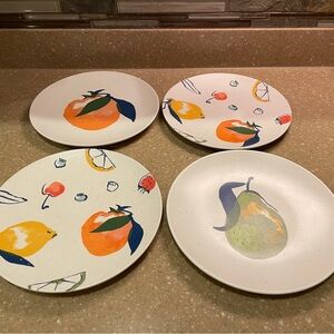 Threshold Bamboo Melamine Salad/Luncheon Plates 8 3/4” Multi Fruit
